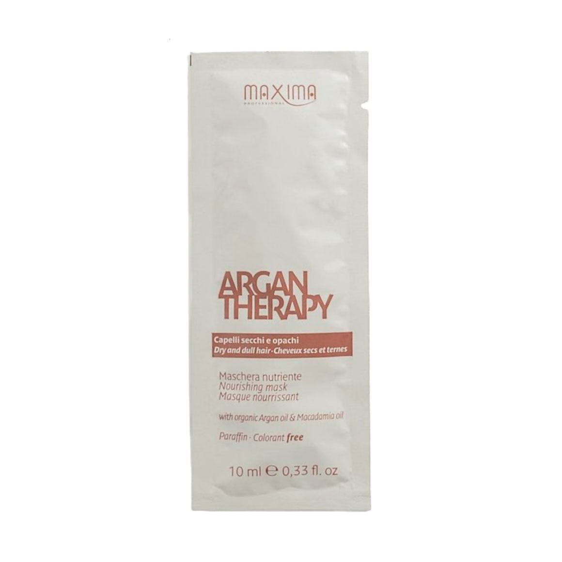 Живильна маска Maxima Professional Argan Therapy Nourishing Mask для сухого та тьмяного волосся, 10 мл